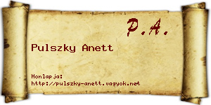 Pulszky Anett névjegykártya