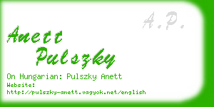 anett pulszky business card